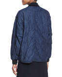 Addison Quilted Denim Jacket, Indigo