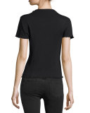 Thermal Mock-Neck Top with Lettuce Hem, Black