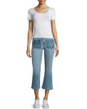 Santa Cruz Flare-Leg Cropped Jeans, Patch Varick