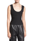 Scoop-Neck Bandage Tank, Black