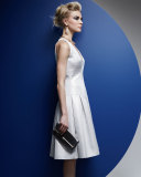 Sleeveless Metallic Fit & Flare Dress 