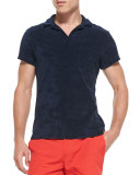 Terry Towel Polo with Pocket, Navy 