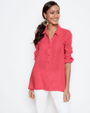 Handkerchief Linen Boxy Shirt, Plus Size