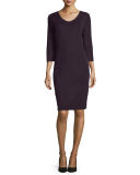 Three-Quarter-Sleeve Shift Dress, Petite