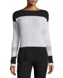 Colorblock Cotton Intarsia Sweater