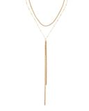 Double-Row Layered Y-Drop Necklace, Golden