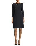 Cutout 3/4-Sleeve A-Line Dress