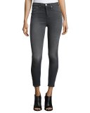 10 Inch Capri Jeans w/Slit, Black Rock