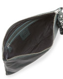 Janis Leather Clutch Bag, Dark Green