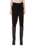 Ruched-Waist Jogger Pants, Aubergine