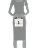 Minato Mini Leather Top-Handle Bag, White/Black