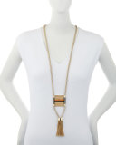 Long Statement Tassel Necklace, Golden