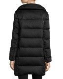 Embossed Down Puffer Jacket, Black