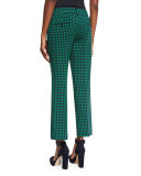 Polka-Dot Flared Ankle Pants, Maritime/Garden