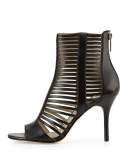 Odelia Strappy Open-Toe Bootie, Black
