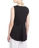 Malina Sleeveless Pleated-Back Blouse 