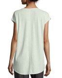 Long Cap-Sleeve Hemp Twist Top