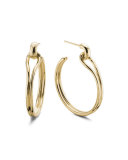 Small Lug 14K Gold Hoop Earrings