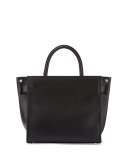 Attica Striped Chain Satchel Bag, Black