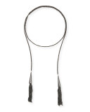 Phara Double-Wrap Lariat Necklace in Gunmetal