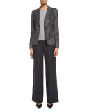 Tems Wide-Leg Flannel Pants, Anthracite
