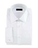 Gold Label Textured-Stripe Dress Shirt, White