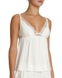 Noor Lace Jersey Camisole, Ivory