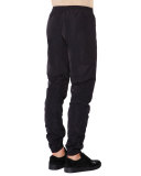Nylon Drawstring Jogger Pants, Black
