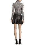 Lavish Floral Turtleneck Top