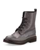 Monili-Trim Lace-Up Boot, Graphite