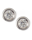 18k White Gold Diamond Solitaire Stud Earrings