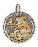 Virgo Carved Zodiac Pendant with Diamond
