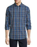 Melrose Plaid Sport Shirt, Blue Multi