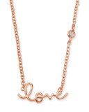 Rose Gold Love Pendant Bezel Diamond Necklace