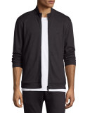 Diamond Jacquard Zip-Up Sweat Jacket, Charcoal