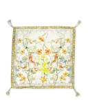 Vine-Print Square Silk Scarf