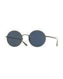 After Midnight Round Sunglasses, Pewter/Blue