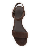 Rena Suede City Sandal, Dark Smoke