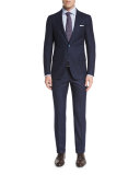 Box-Check Super 160s Wool Two-Piece Suit, Navy