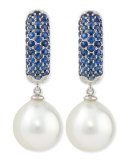 Aura Tanzanite & White Pearl Earrings