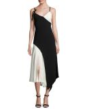 Kaidin Two-Tone Sleeveless Midi Dress, Black/Ivory