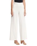 Collection Wide-Leg Tux Pants, Off White