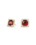 Châtelaine 8mm Garnet & Diamond Earrings