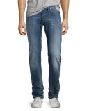 Safado Medium-Wash Straight-Leg Denim Jeans, Blue