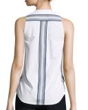 Sleeveless Poplin Wrap Top, Soft White