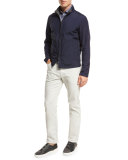 Micro-Birdseye Polo Shirt, Navy