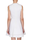 Sleeveless Fit-&-Flare Dress, White