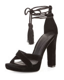 Nadav Velvet Tassel Sandal