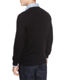 Mixed-Textured Crewneck Sweater
