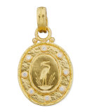 19K Gold Crane Pendant with Diamonds